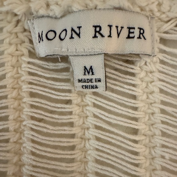 Anthro Moon River White Knit Maxi Skirt Set - Picture 3 of 12
